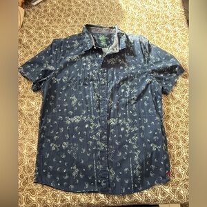 American Eagle Outfitters Navy Patterned Casual Shirt